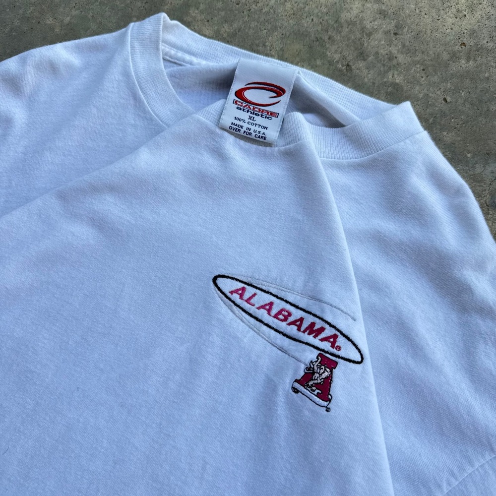 Vintage 90s Cadre Athletic Alabama University College Long Sleeve White XL d4
